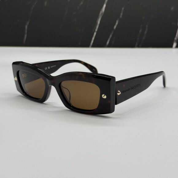 NEW AM0426S 002 ALEXANDER MCQUEEN HAVANA SQUARE UNISEX SUNGLASSES main image 8